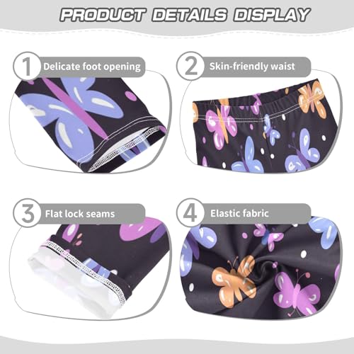 Bolaz Toddler Girls Leggings Printed Yoga Pants Leggings Pink Blue Yellow Butterflies for Kids3