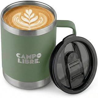 Campo Libre.® Tito I Edelstahl Thermotasse 350ml mit verschließbarem Deckel I Thermobecher Kaffee to go I thermobecher I Thermobecher mit Henkel Kaffeebecher to go thermo I thermo Kaffeebecher