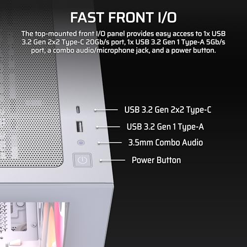 Image of CORSAIR 2800X RS-R Reverse Fan ARGB Micro-ATX PC Case - 3X Fans Included, Panoramic Glass, Modular Customization, GPU Anti-Sag, Reverse Connection Motherboard Compatible - White