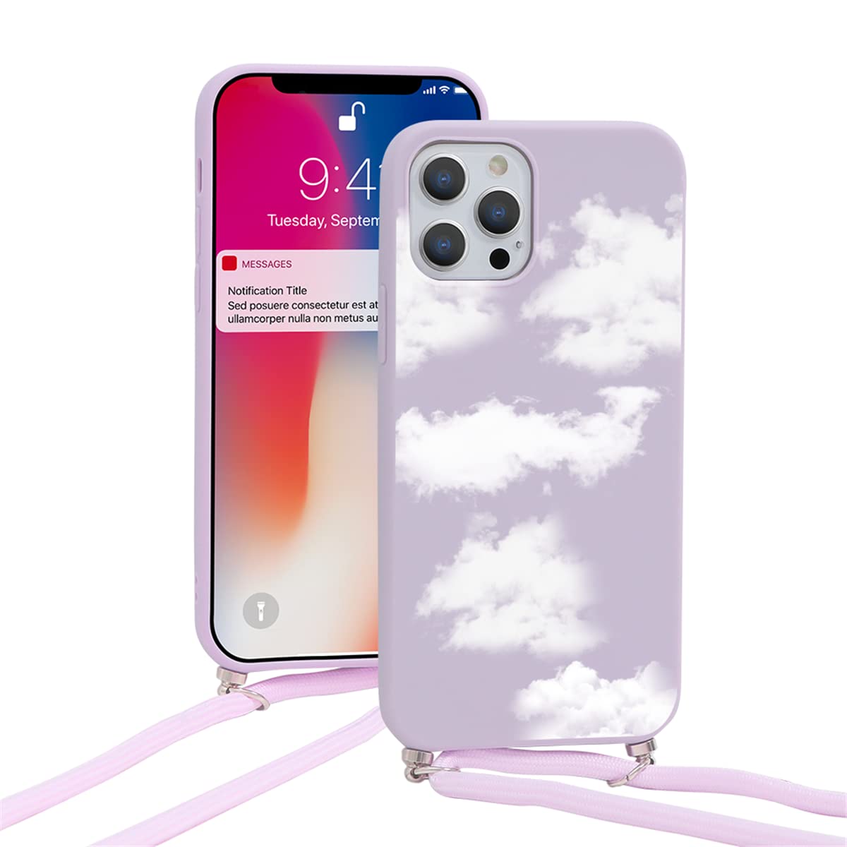 Custodia Yoedge Per IPhone 15 Pro Con Cordino - Fiore 3, Silicone Morbido TPU, Leggera, Antiurto, Tracolla Regolabile