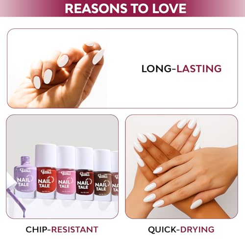Image of Glam21 Nail Tale Nail Polish | Glossy Gel Finish | Rich Pigmentation | Chip Free | Quick Drying Formula | Long Lasting Nail Polish for Women | 9ml | Shade-08