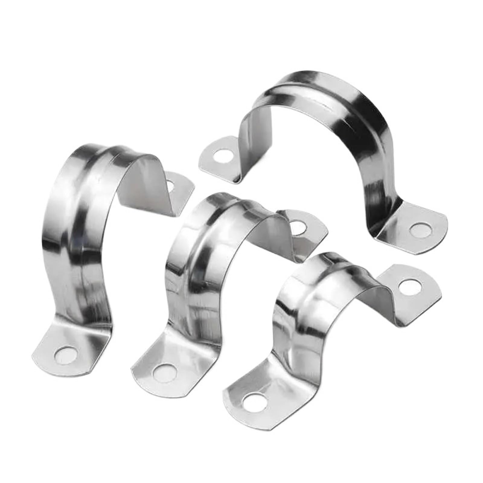 10pcs Stainless Steel U Tube Strap Clamp - M5-M200 Pipe Cable Throat Bracket Saddle Buckle(M140)