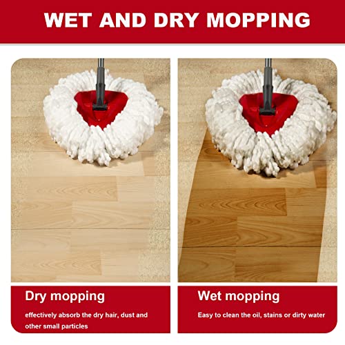 [3 Pack] Mop Replace Heads, Spin Mop Refill Heads Replacements Compatible With O Cedar 1-Tank System- Easy To Replace, Microfiber, Machine Washable #TOP4