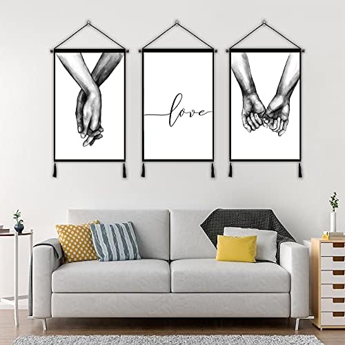3 Panel Hanging Poster, love and Hand in Hand Black and White Sketch Modern Artwork Hang Decorative Wall Art Painting for Office and Home Decoration(18x26inchx3pcs) 3 Panel Hanging Poster, love and Hand in Hand Black and White Sketch Modern Artwork Hang Decorative Wall Art Painting for Office and Home Decoration(18x26inchx3pcs)