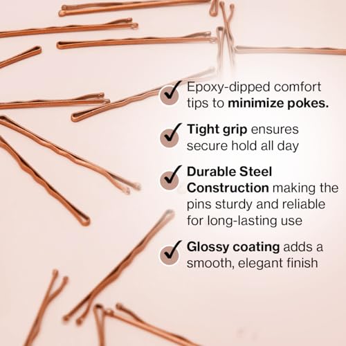 Kitsch Bobby Pins - Ideal for Blonde, Thick & Thin Hair, Brown 45 pcs - image 3