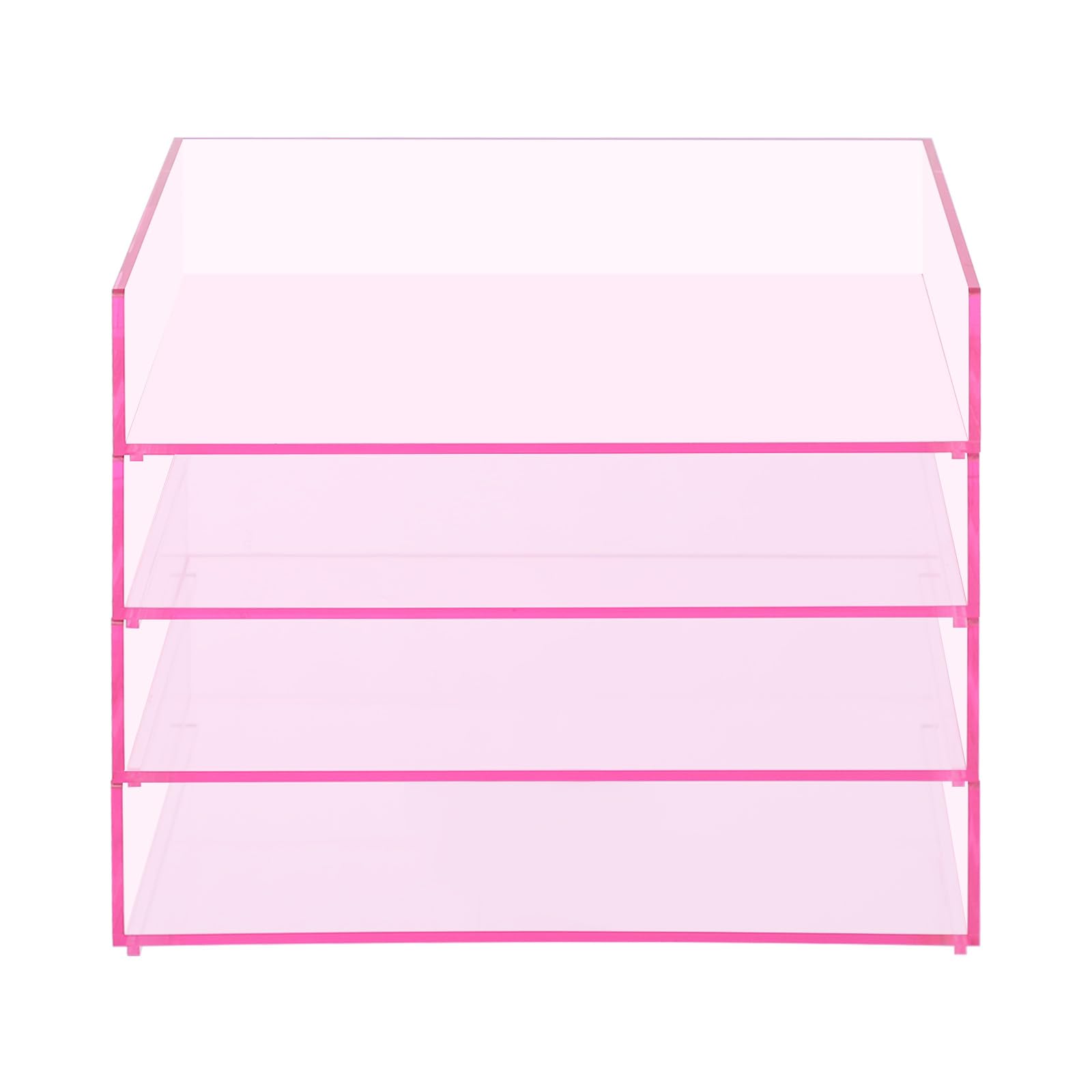 Organizzatore acrilico impilabile 4 in 1, organizer da scrivania in acrilico da 5 mm, per ufficio, casa, cosmetici, penne, documenti, trucco, gioielli
