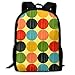 Produktbild Color Ball Wave Point Hand-Drawn Printed School Backpack Water Resistant Travel Rucksack Bag Laptop Lightweight Backpack Daypack,17 Inch
