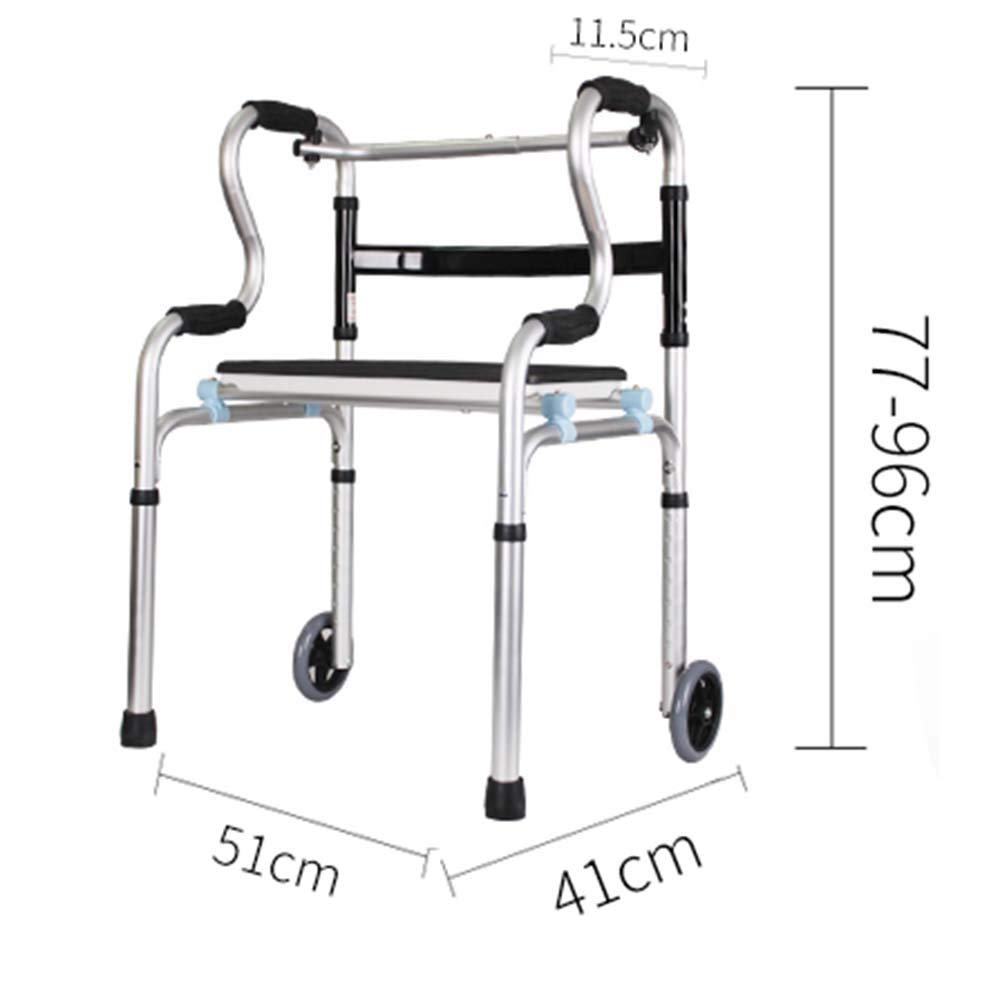 Walker, Rollator Walker Składana rama spacerowa dla seniorów, z kółkami Lekki aluminiowy chodzik Regulowana wysokość: 30,8 "-38,4" little surprise
