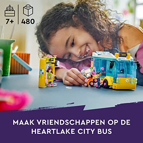 Image of LEGO Friends Heartlake City Bus 41759 Building Toy Set for Ages 7+; with Buildable Bus, Bus Stop and 3 Characters