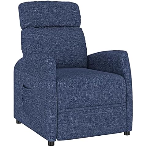 vidaXL Sillón Reclinable Tapizado Azul Cover