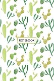  Notebook: Green Cactus Doodles, Wide Ruled 110 pages (6.14\" x 9.21\")