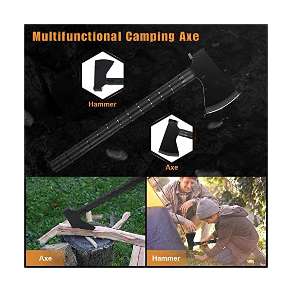 iunio Survival Shovel Axe Kit Camping Shovel Axe OffRoading Multitool
