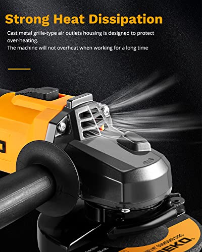 Dekopro 110V Angle Grinder, 4-1/2" Max. Wheel Dia., 7.5A Grinders Power Tools, 12000Rpm No Load Speed, 1 Grinding Wheel, Grinder Tool For Grinding, Sanding, Wire Brushing Or Abrasive Cutting-Off #TOP4