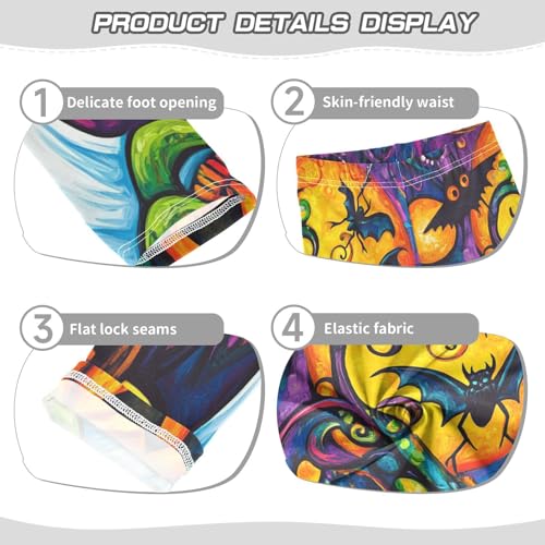 Halloween Colorful Hand Drawn Girls Casual Leggings for Kids Printed Long Pant Bottoms Stretch and Soft3