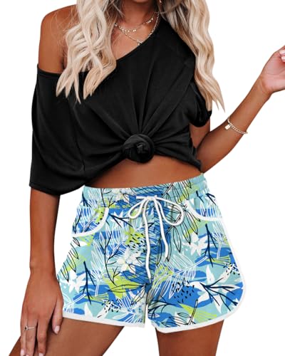 Image of For G and PL Women Summer Floral Beach Boardshorts with Pockets Swim Trunks