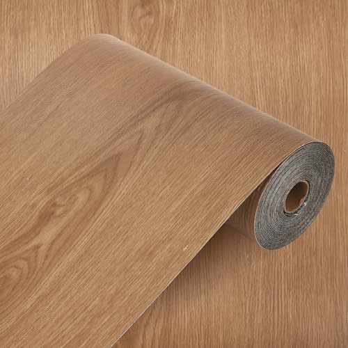 AKOLAFE Rollo de vinilo de lujo para pisos, despegar y pegar, impermeable, madera oscura, 394 x 15.7 pulgadas, azulejos de vinilo autoadhesivos, LVT, rollo de suelo laminado adhesivo en baño, cocina