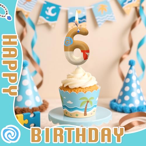 Image of Hawaii Number 90 Birthday Candles, Island Themed Cake Topper for Boys Girls Cake Decorations, Birthday Decorations Party Supplies, Number Candles for Party Decor