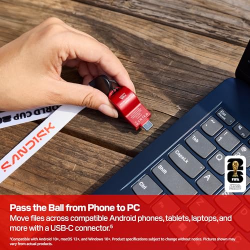 Image of SANDISK 128GB USB-C Flash Drive, FIFA World Cup 2026 Edition - Up to 300MB /s Transfer speeds, USB 3.2 Gen 1, USB Type-C - Red, Canada - SDCZIA-128G-G46R
