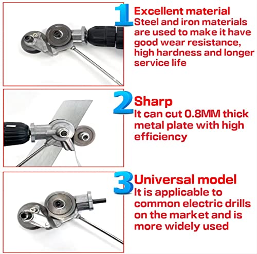 2023 New Electric Drill Plate Cutter,Metal Nibbler Drill Attachment With Adapter, Diy Metal Drill Attachment, Sheet Metal Knife For Cutting Iron, White Sheet, Steel,Copper, Aluminum(1Pc) #TOP2