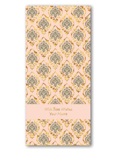 Image of Brown Cloud Customised Emboss Gold Foil Vertical Shagun /Money /Gift Envelope /Cover /Lifafa for Gift /Festival with Personalized Text Message /Name (SE Vert GF 020) (Pack of 10)
