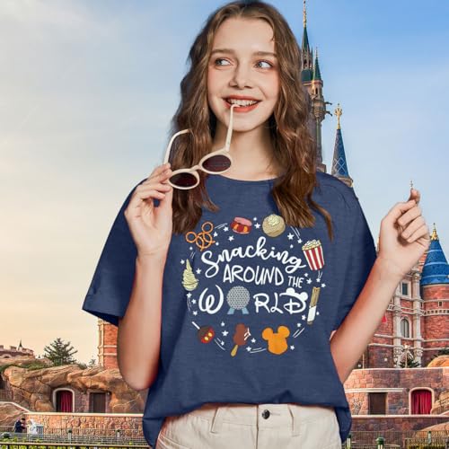 Magical Shirt for Women: I'm Here for The Snacks Shirts Magic Kingdom T-Shirt Funny World Trips Short Sleeve Tee Top4
