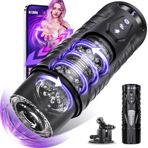 Male Sex Toys for Men Masturbator, AI Interactive One-Click Boost Pressurized Thrusting, Rotating & Stroking Stimulation Penis with Soft Sleeve Male Sex Toy, Mens Stroker Vibrator Adult Toys