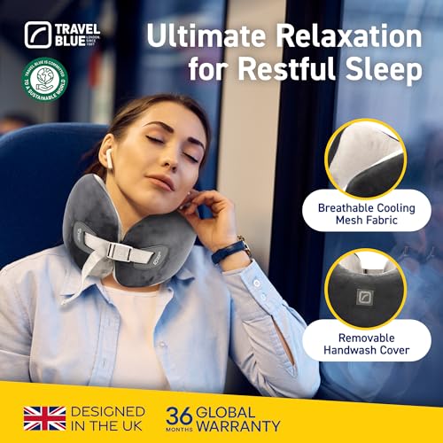 Image of Travel Blue Infinity Travel Ergonomic Neck Pillow Enjoy uninterrupted Sleep with 360-degree Support with Luxurious Hypoallergenic Material Pillow (Grey)