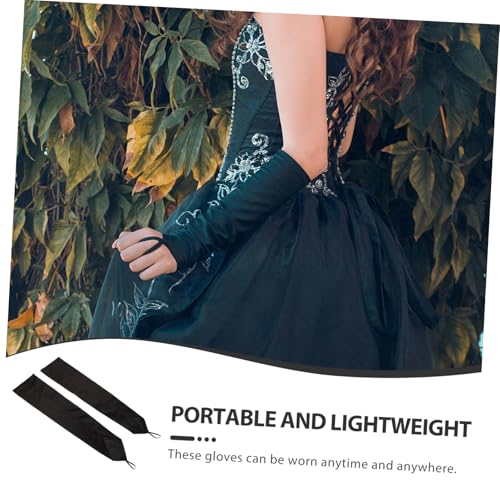 Satin Elbow Gloves Elegant Fingerless Bridal Accessory for Weddings and Evening Parties Luxurious Satin Gloves for Dress up3