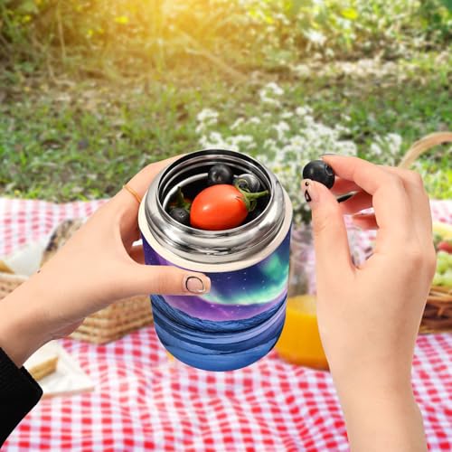 Termo de sopa hermético Aurora Borealis de 500 ml, recipiente aislado con boca ancha 6