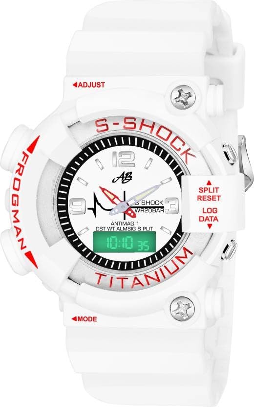 AB Collection Scratch & Shock Resistance Designer Analog Watch - for Men G-Style S-007Shock White Color (B0CCS1G25B) Amazon Price History, Amazon Price Tracker