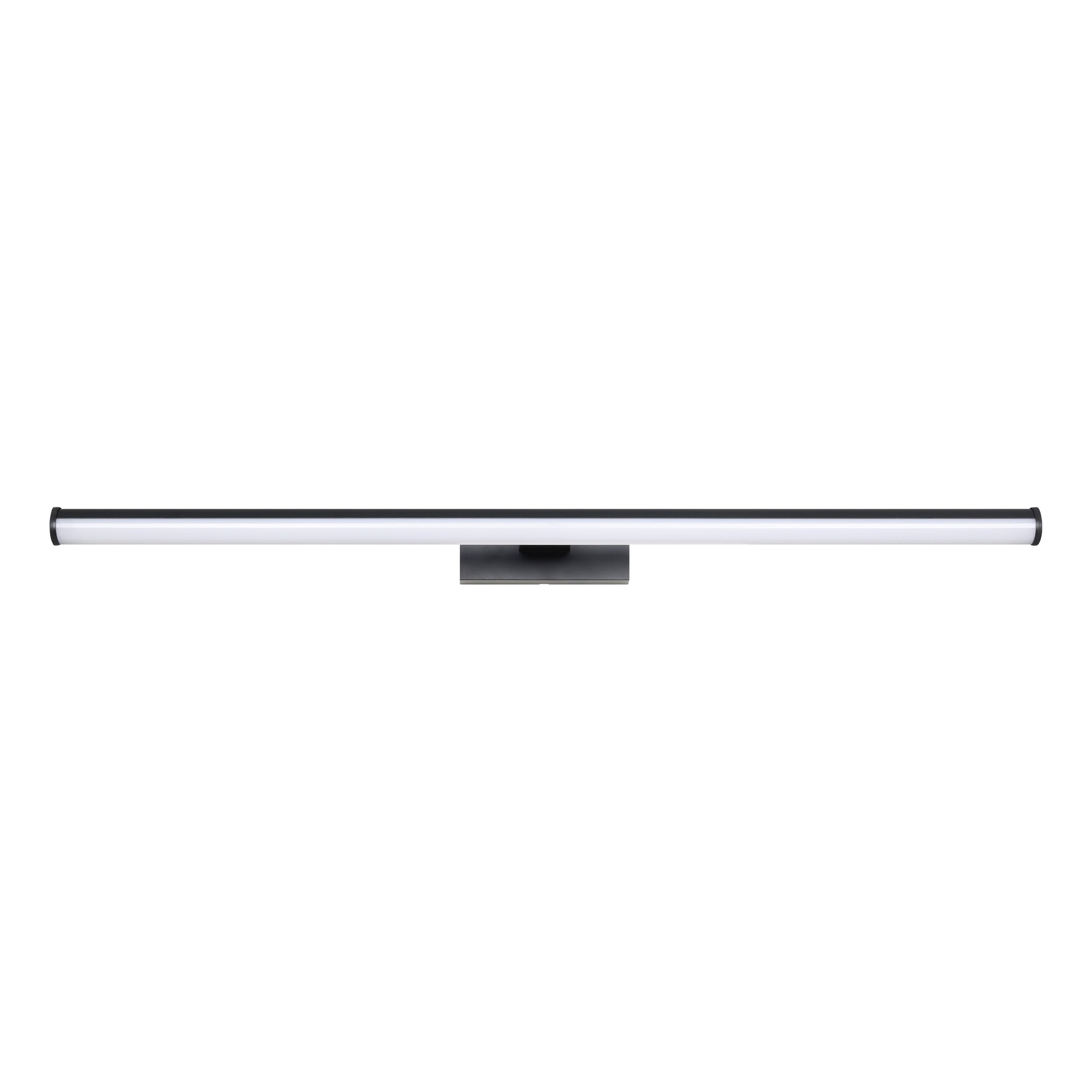 EGLO LED Spiegelleuchte Vadumi, Lampe Spiegel Badezimmer | Spiegellampe aus Kunststoff in Schwarz und Weiß, neutralweiß, IP44, L 78 cm