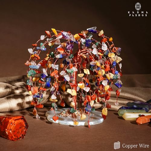 image for KARMAPLEDGE 7 Chakra Healing Crystal Tree of Life, Home and Office Des