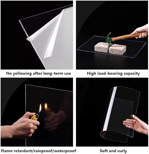 2mm Thick Polycarbonate roof Panel, Greenhouse Covering Polycarbonate Sheet, high Light Transmittance and Anti-Aging(5.1 x 6.6ft) - Thumbnail 5