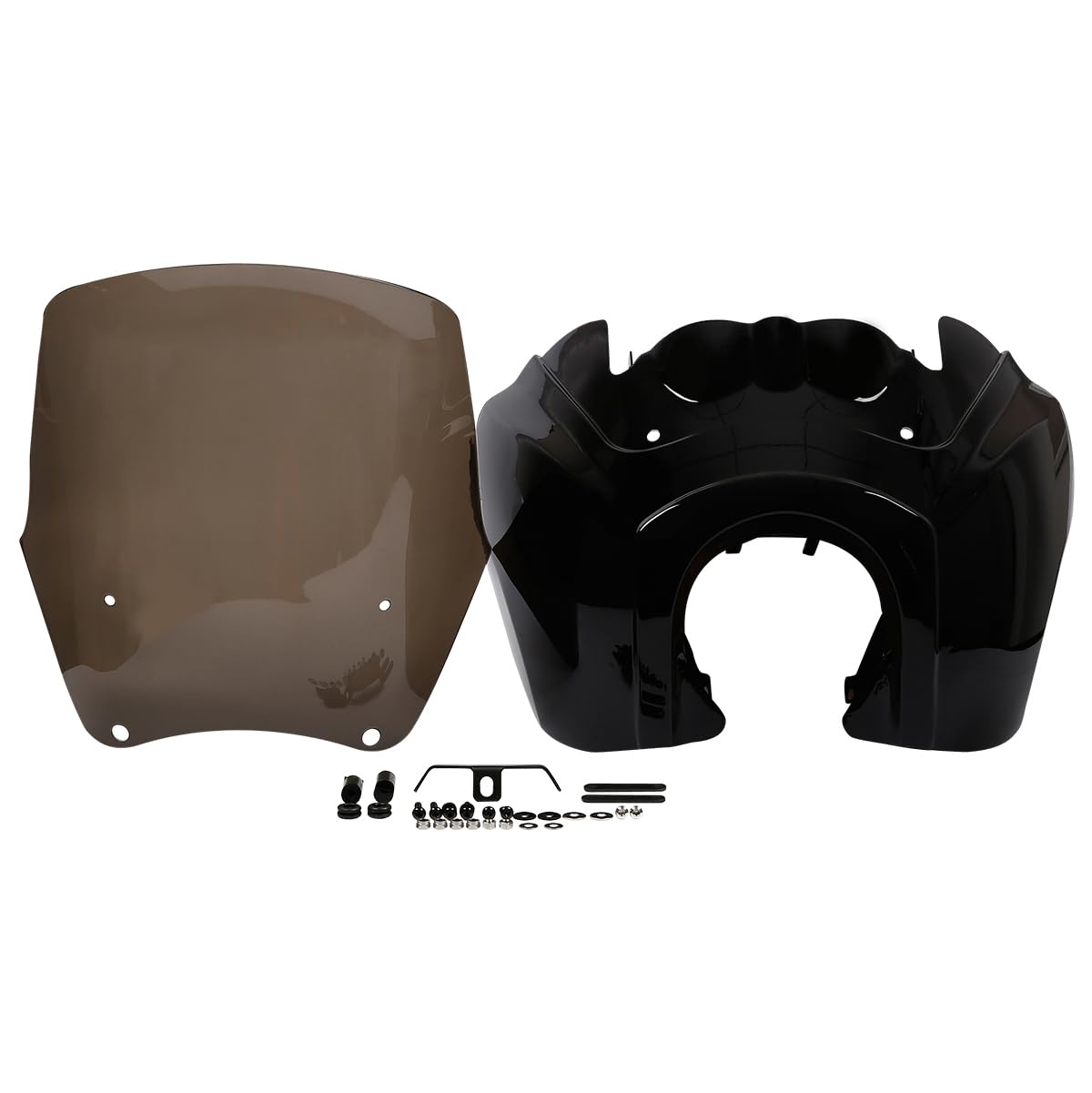 TCMT Carenatura anteriore + parabrezza da 15" adatto per Harley Dyna Street Fat Bob Wide Glide
