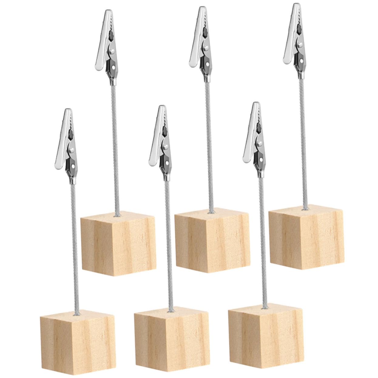 GLEAVI 2sets Reusable Message Clips Delicate Card Holders for Photos Notes Multi Function Desktop Organizers for Office Home Use Natural Color 6pcs*2