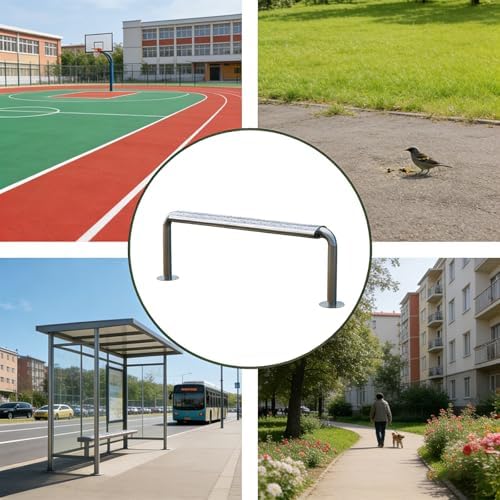 Stainless Steel Outdoor Bench, Heavy-Duty Weatherproof Seating with Breathable Perforated Design for Parks, Bus Stops, and Public Spaces (304 Steel, 120x20x50cm)