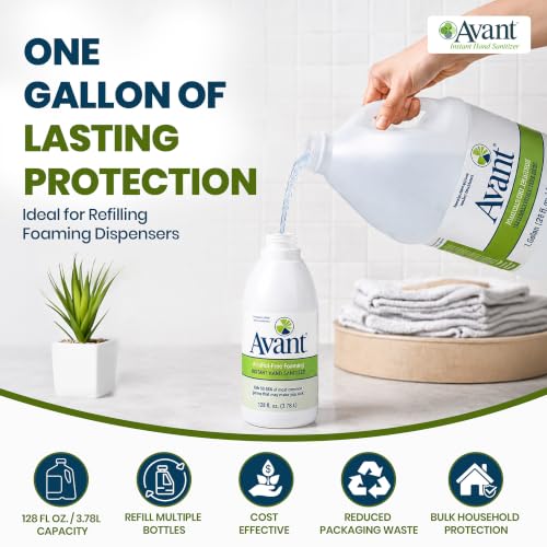 Image of Avant Alcohol Free Foaming Hand Sanitizer, 1 Gallon Bulk Liquid Refill