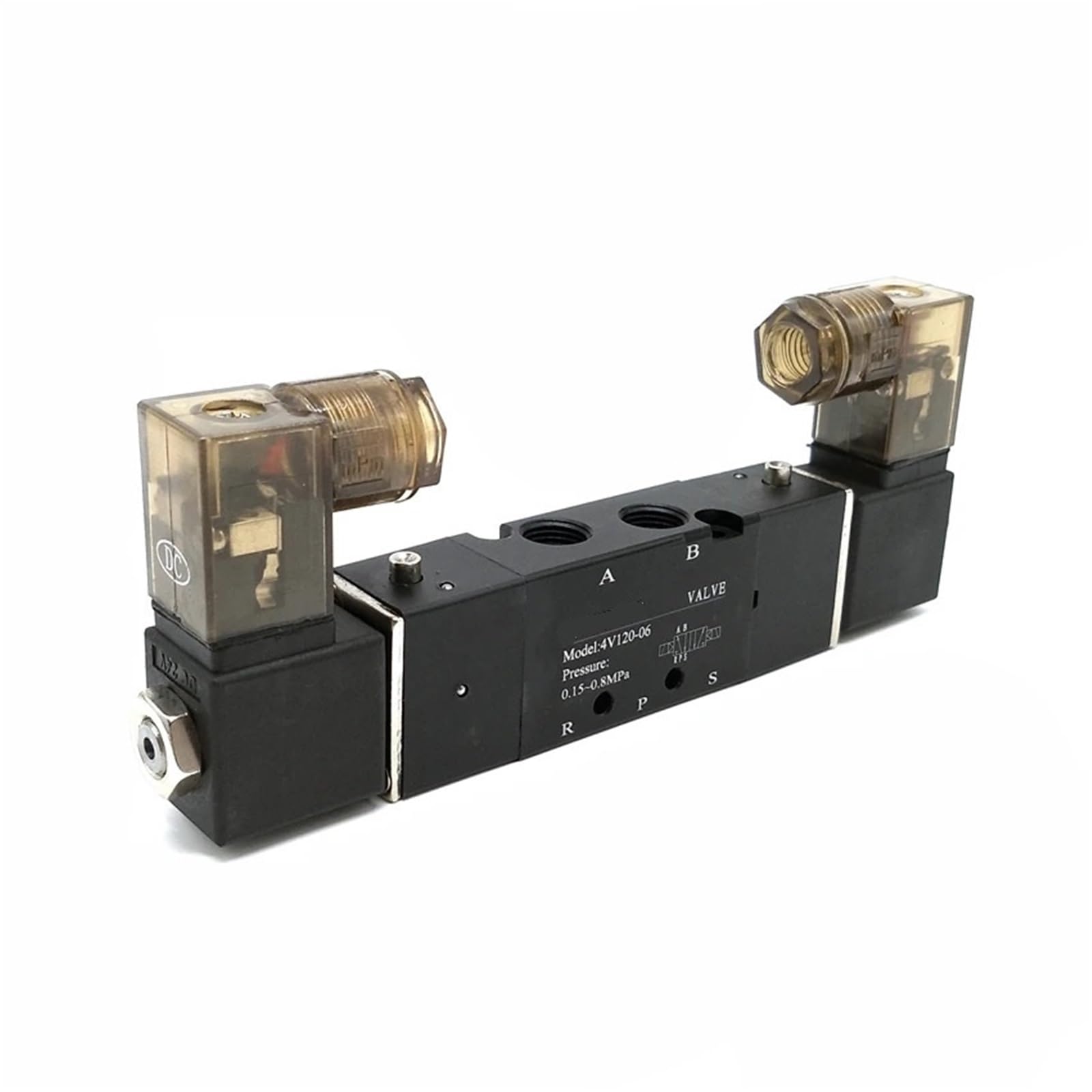 Jpvlcndj Dc24v 1Pc Pneumatic Valve 4V120-06 G1/8'' 5/2 Port Internal Pilot Type Double Coil Solenoid Valve(Dc24v)