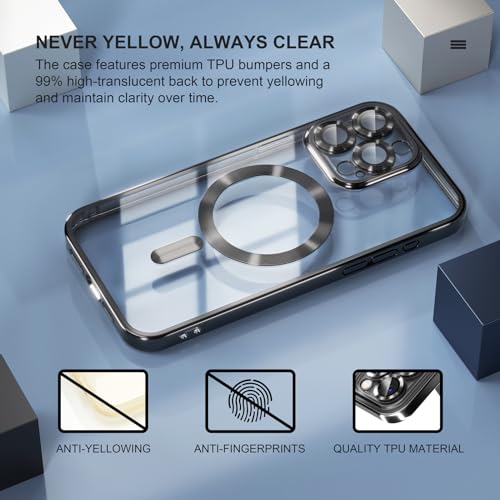 Image of Misea Magnetic for iPhone 15 Pro Max Case Compatible with MagSafe Black