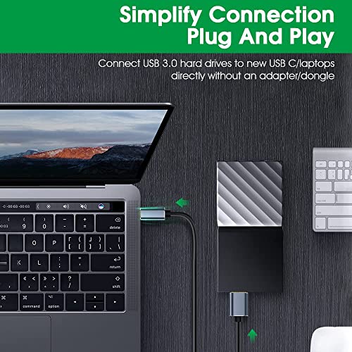 Image of rts Micro B to USB C Type C Hard Disk Drive Hdd Cables, 50CM / 19.68 Inch External Portable Hard Disk Drive Cable Compatible wd seagate HP LaCie MacBook Pro /Air, / iPad /Tablet /iPhone 15 Plus pro max