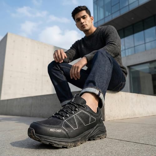 Image of Red Chief Men's Sport Hiker Lace-Up Shoes | Low Ankle | Synthetic Polyester Air Mesh | Durable Synthetic Outsole (H20045)
