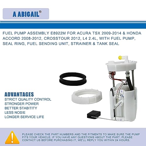 Fuel Pump Compatible with Acura TSX 2009-2014 & Honda Accord 2008-2012, Crosstour 2012, L4 2.4L Replace# E8922M - Image 3