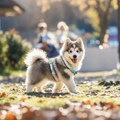 TSPRO Hundegeschirr Kleine Hunde, No Pull Hundegeschirr Leichtes Gewicht Adjustierbar Gradientfarbe Geschirr für Hunde mit Schnellspanner Atmungsaktiv und Langlebig (Gelb Grün, Größe 1)