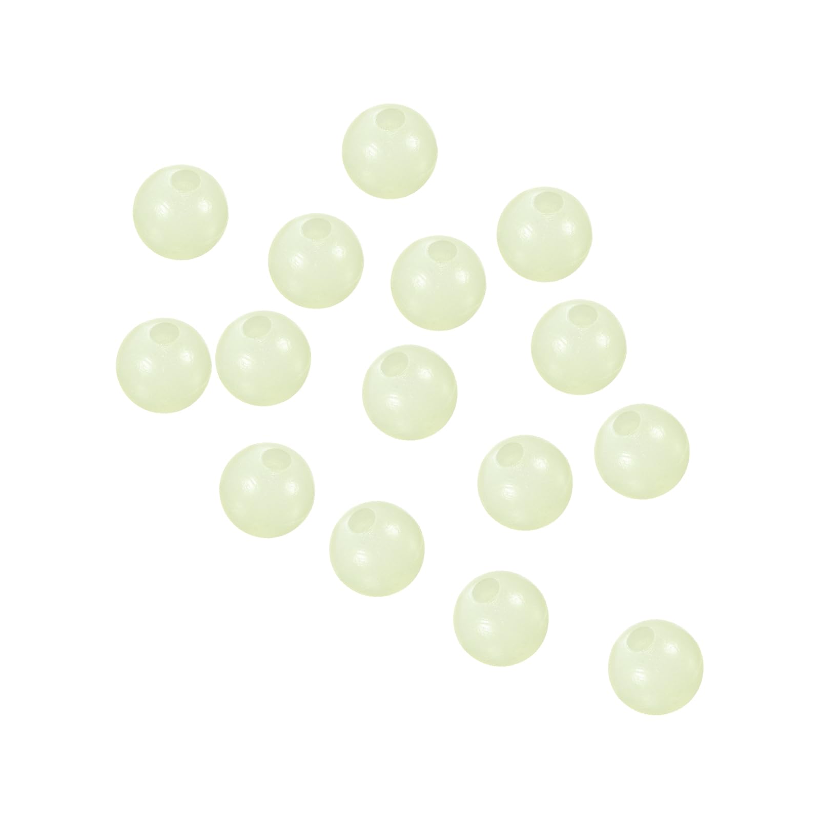PATIKIL 4mm Glow Fishing Beads, 200Pcs Plastic Round Rubber Luminous Fishing Bait Eggs Rig Bead Tackle Lures Accessories with Storage Box, White