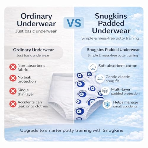 Image of SNUGKINS Snug Potty Training Pull-up Pants for Babies /Toddlers /Kids | 100% Pure Cotton | Washable & Reusable | (Size 7, Fits 7 Years - 8 Years) |Evileye & Watermelon Pack of 2