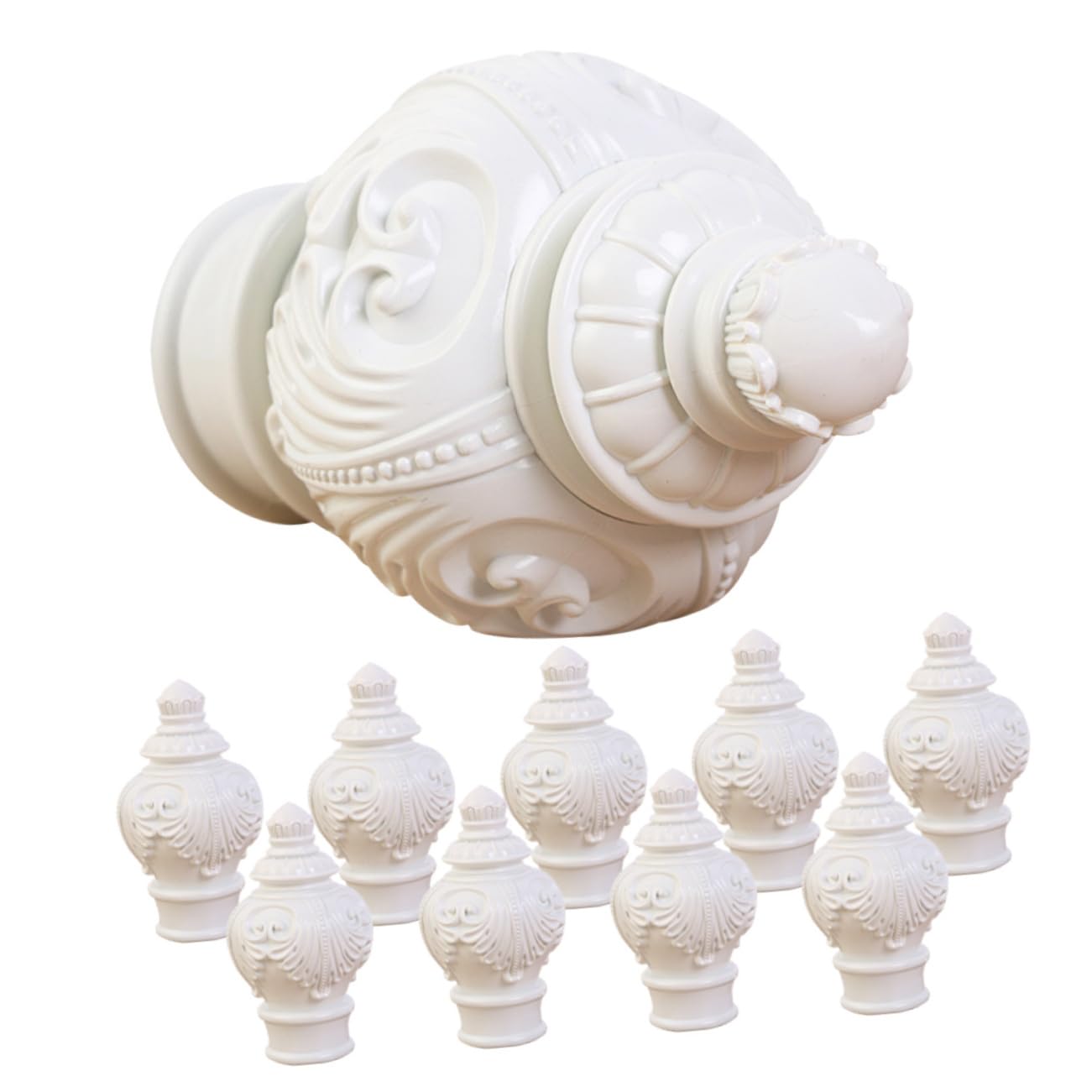 Garneck 10pcs Decorative Curtain Rod Finials Unique Petal Design End Caps for Window Curtains Accessories for Home