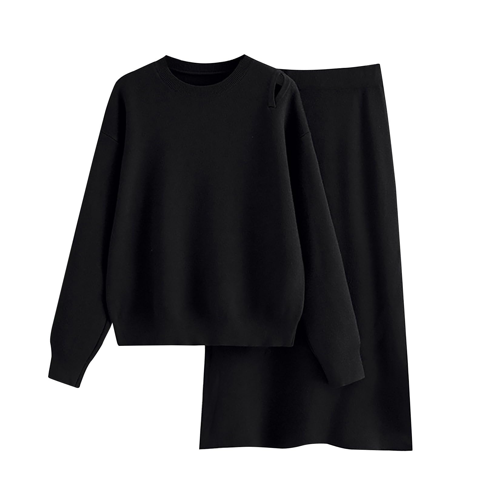 Set da donna con gonna e maglione, set da 2 pezzi per il tempo libero da