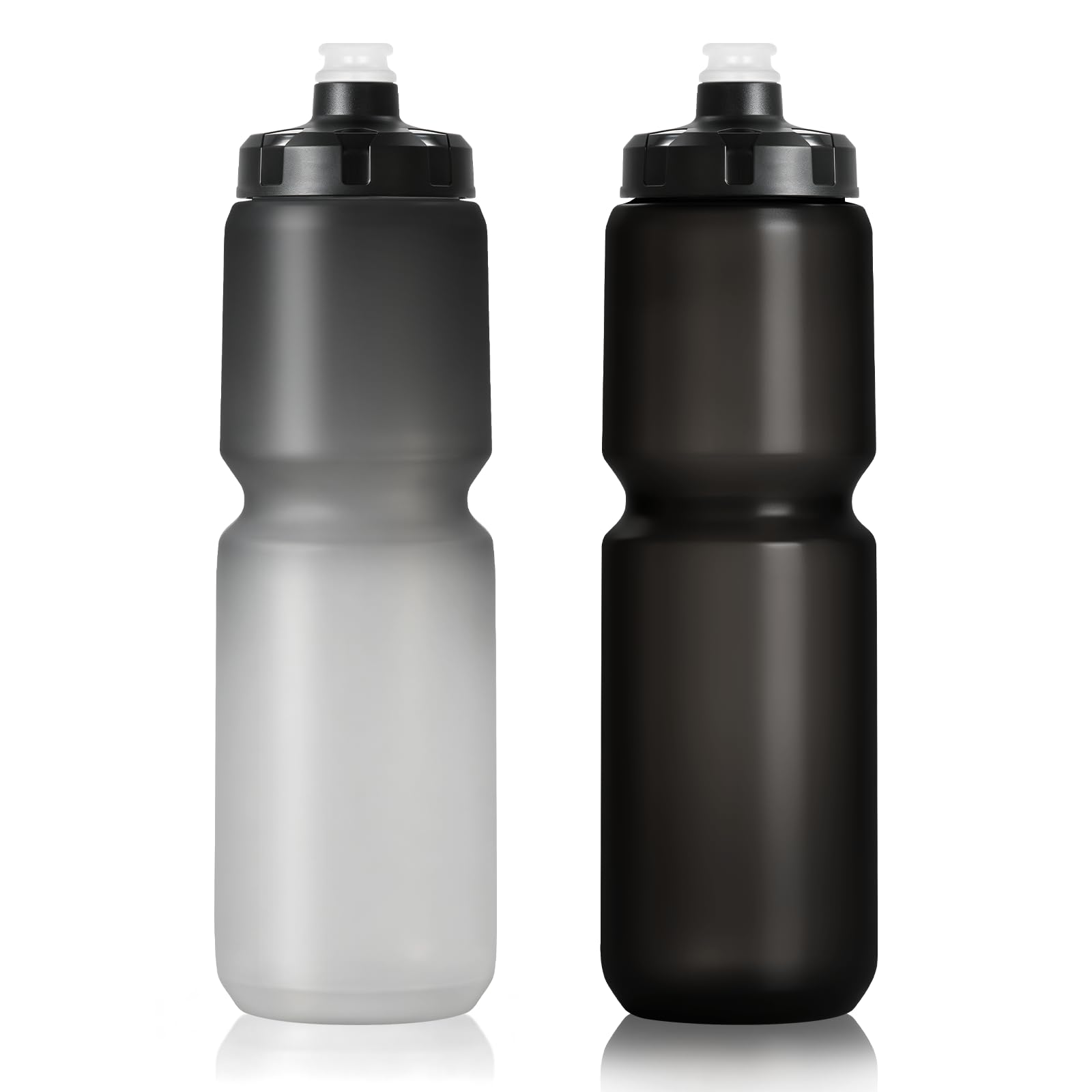 32oz Bike Water Bottle 2 Pack Squeeze Sports Water Bottle 1L Cycling Bottle BPA-free Reus…