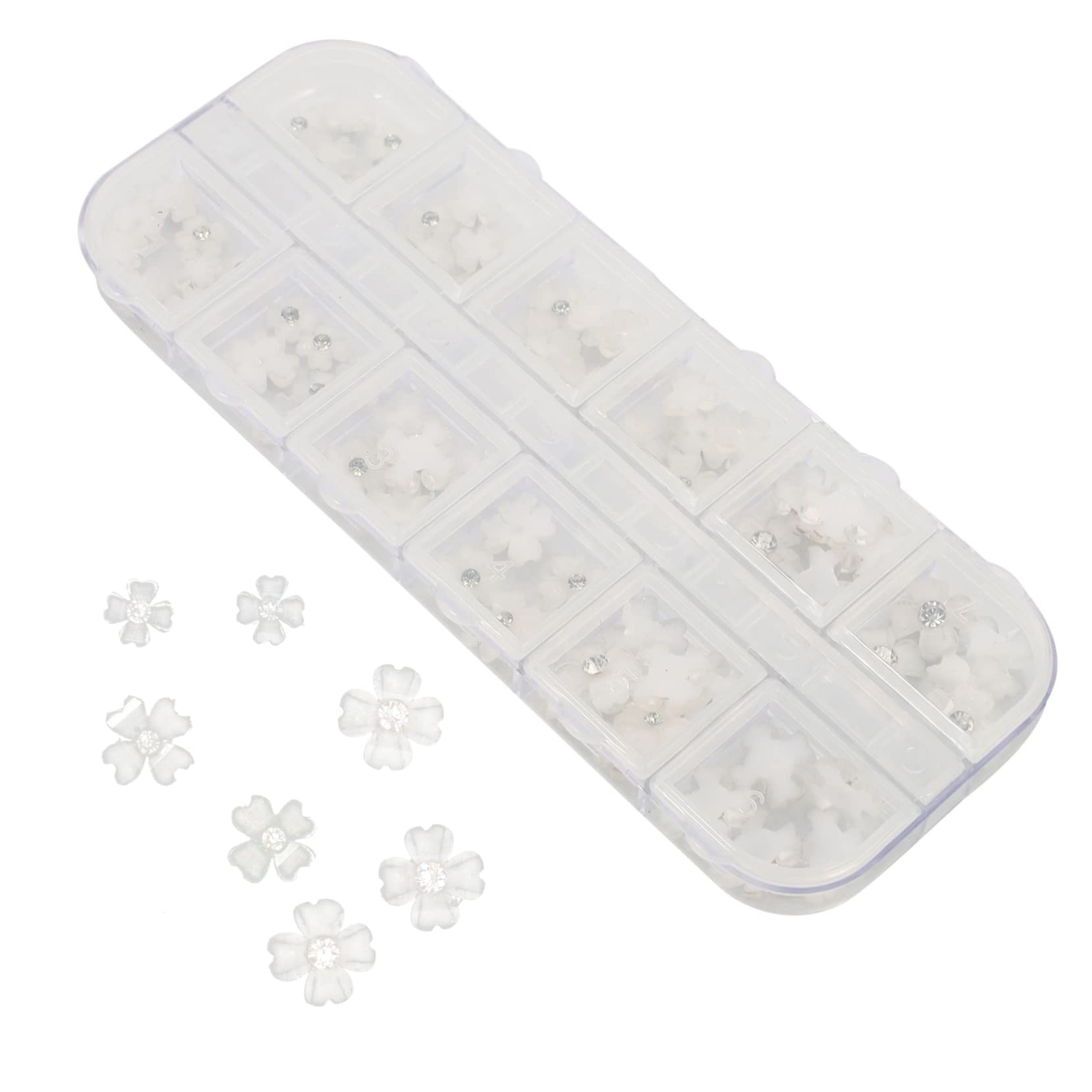 FRCOLOR Creative Nail Art Decorations Flower Nail Gems Glitters Manicure Patches Set