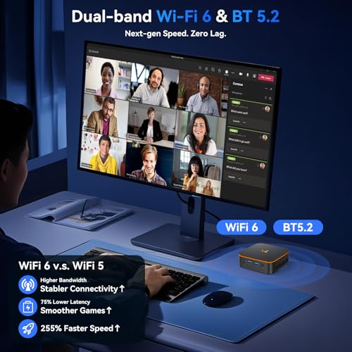 Image of Huidun H50 Mini PC W-11Pro,3-Year Warranty, N150(Beat N97 /N95, up to 3.60 GHz),8GB RAM 256GB M.2 SSD Mini Computer, Dual 4K Display, WiFi 6, BT 5.2, Dual Gigabit Ethernet, Office /Home /School